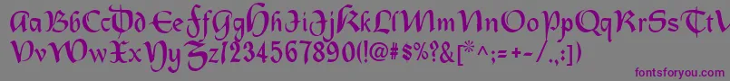 Oldcountry-fontti – violetit fontit harmaalla taustalla