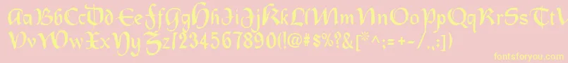 Oldcountry-Schriftart – Gelbe Schriften auf rosa Hintergrund