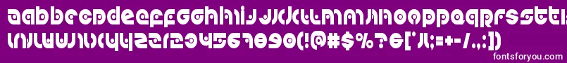 Kovacsspotcond-Schriftart – Weiße Schriften auf violettem Hintergrund