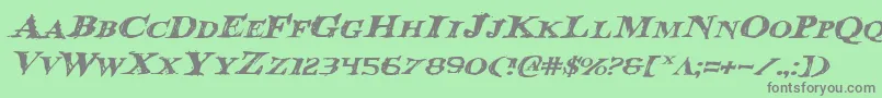 BloodCrowExpandedItalic Font – Gray Fonts on Green Background