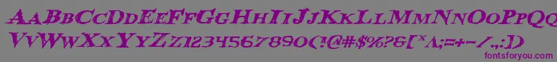 BloodCrowExpandedItalic Font – Purple Fonts on Gray Background