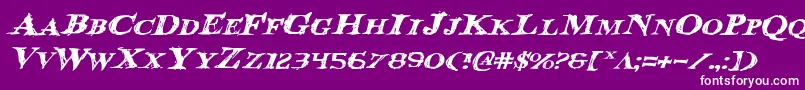 BloodCrowExpandedItalic Font – White Fonts on Purple Background