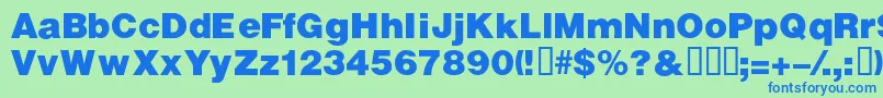 Шрифт VivassskBold – синие шрифты на зелёном фоне