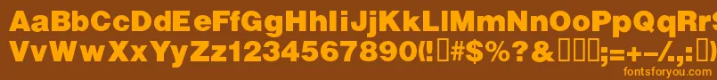 VivassskBold-Schriftart – Orangefarbene Schriften auf braunem Hintergrund