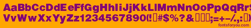 VivassskBold-fontti – violetit fontit oranssilla taustalla