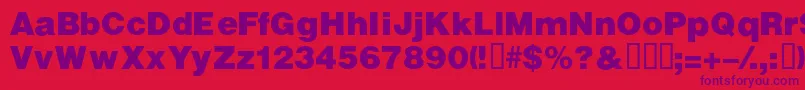 Police VivassskBold – polices violettes sur fond rouge