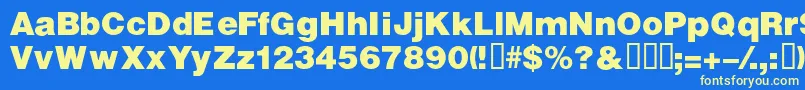 フォントVivassskBold – 黄色の文字、青い背景