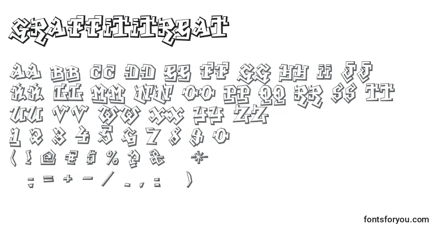 A fonte GraffitiTreat – alfabeto, números, caracteres especiais