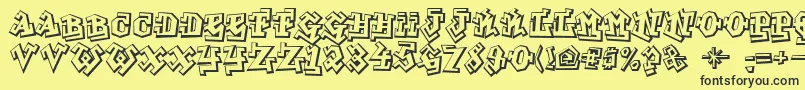 GraffitiTreat Font – Black Fonts on Yellow Background