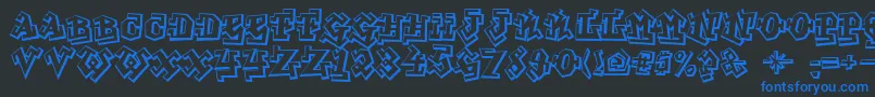 fuente GraffitiTreat – Fuentes Azules Sobre Fondo Negro