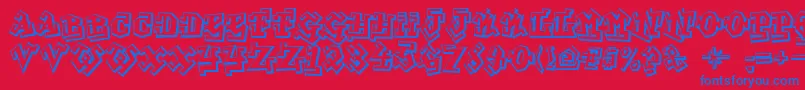 GraffitiTreat Font – Blue Fonts on Red Background