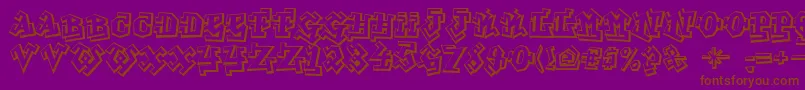 GraffitiTreat Font – Brown Fonts on Purple Background