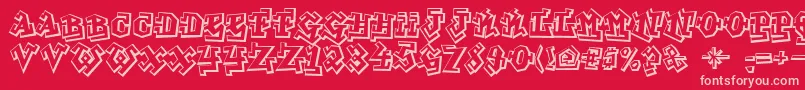 GraffitiTreat Font – Pink Fonts on Red Background