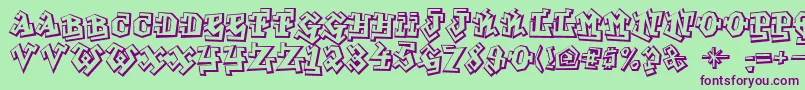 GraffitiTreat Font – Purple Fonts on Green Background