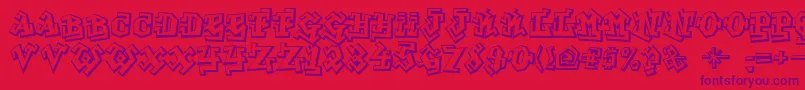 GraffitiTreat Font – Purple Fonts on Red Background