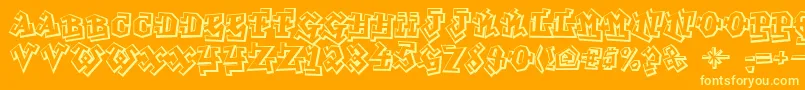 GraffitiTreat Font – Yellow Fonts on Orange Background