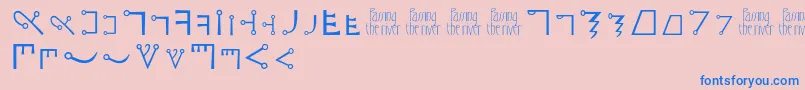 Passingtheriver Font – Blue Fonts on Pink Background