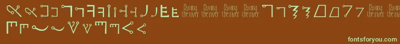 Passingtheriver Font – Green Fonts on Brown Background