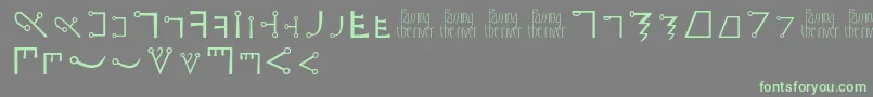 フォントPassingtheriver – 灰色の背景に緑のフォント