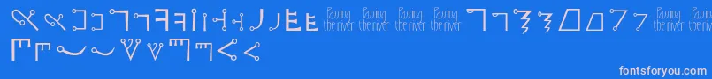 フォントPassingtheriver – ピンクの文字、青い背景