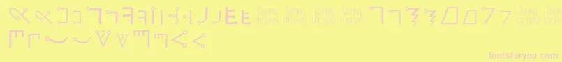 Passingtheriver Font – Pink Fonts on Yellow Background