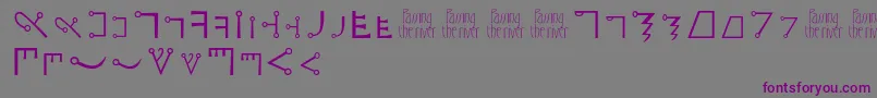 Passingtheriver-Schriftart – Violette Schriften auf grauem Hintergrund