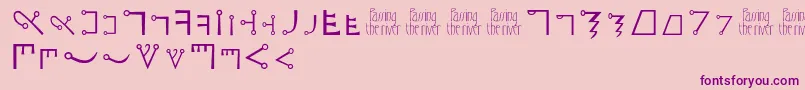 Passingtheriver-Schriftart – Violette Schriften auf rosa Hintergrund