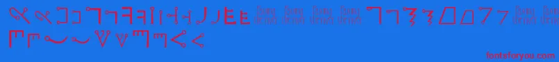 Passingtheriver Font – Red Fonts on Blue Background