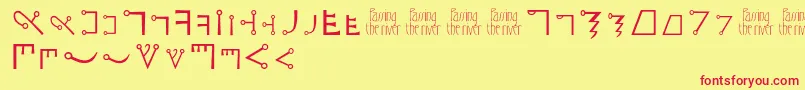 Passingtheriver Font – Red Fonts on Yellow Background