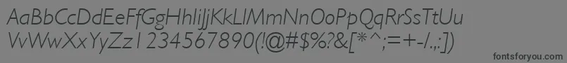 fuente GillLightSsiLightItalic – Fuentes Negras Sobre Fondo Gris