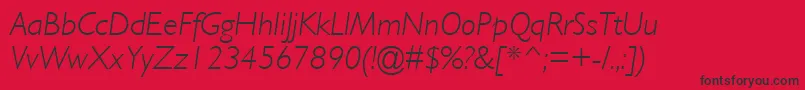 フォントGillLightSsiLightItalic – 赤い背景に黒い文字