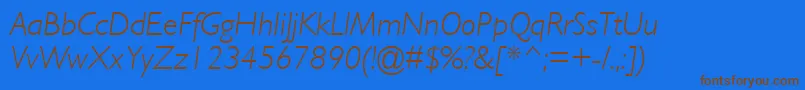 GillLightSsiLightItalic Font – Brown Fonts on Blue Background