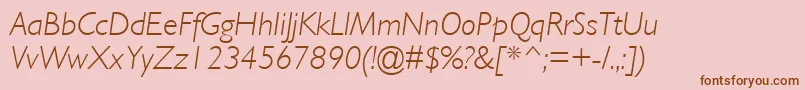 GillLightSsiLightItalic Font – Brown Fonts on Pink Background