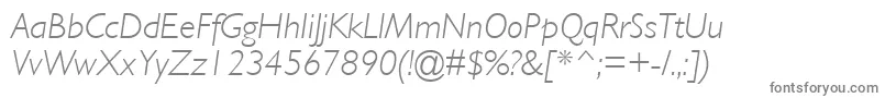 Czcionka GillLightSsiLightItalic – szare czcionki