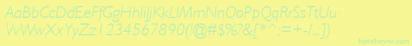 fuente GillLightSsiLightItalic – Fuentes Verdes Sobre Fondo Amarillo
