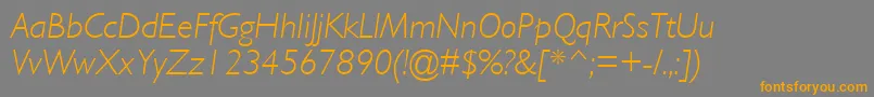 Czcionka GillLightSsiLightItalic – pomarańczowe czcionki na szarym tle