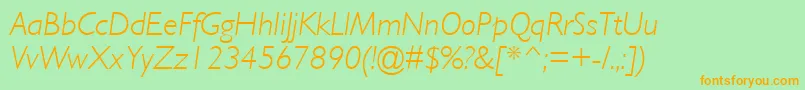 GillLightSsiLightItalic Font – Orange Fonts on Green Background
