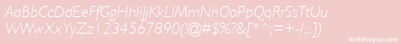 フォントGillLightSsiLightItalic – ピンクの背景に白い文字