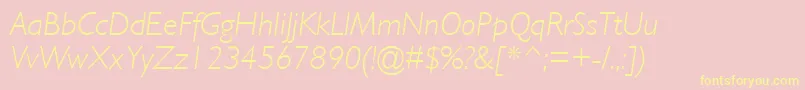 GillLightSsiLightItalic Font – Yellow Fonts on Pink Background
