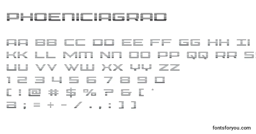 Fuente Phoeniciagrad - alfabeto, números, caracteres especiales