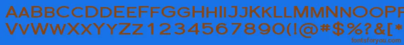 フォントFlorsn30 – 茶色の文字が青い背景にあります。