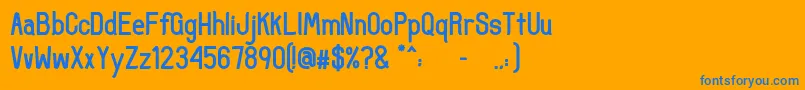 UncertainSans-Schriftart – Blaue Schriften auf orangefarbenem Hintergrund