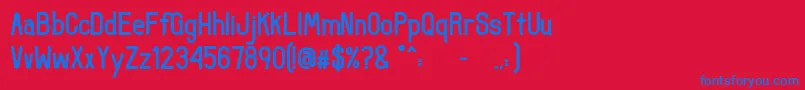 UncertainSans Font – Blue Fonts on Red Background