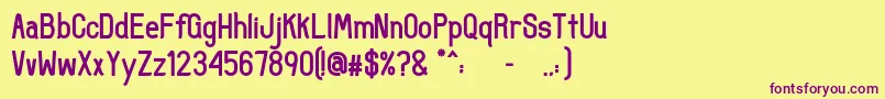 UncertainSans Font – Purple Fonts on Yellow Background