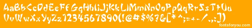 Wonton Font – White Fonts on Orange Background