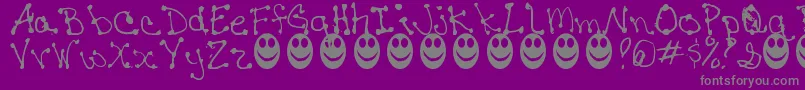 JaninesWriting-Schriftart – Graue Schriften auf violettem Hintergrund