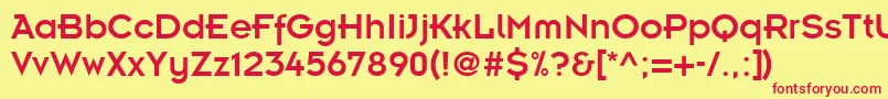 Emblem Font – Red Fonts on Yellow Background