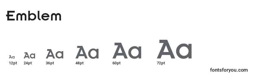 Emblem Font Sizes