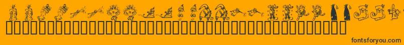 Czcionka KrChristmas2002Dings2 – czarne czcionki na pomarańczowym tle