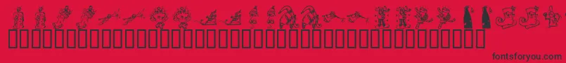 Шрифт KrChristmas2002Dings2 – чёрные шрифты на красном фоне